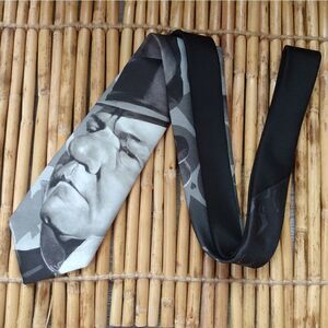 EUC VINTAGE 1992 RALPH MARLIN Monochrome Black/White/Gray W.C. FIELDS Neck Tie